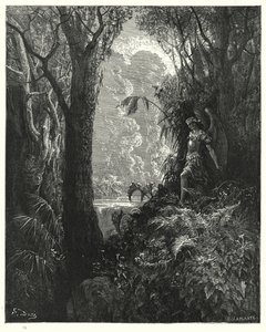 Illustrazione di Gustave Doré per Il Paradiso Perduto di Milton, Libro IV, verso 247 da Gustave Dore